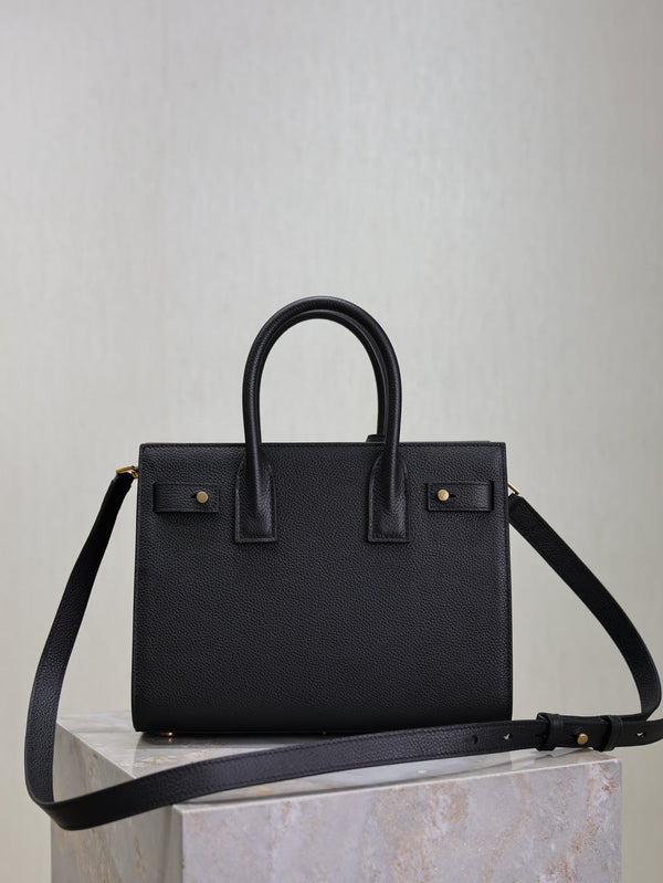 Prada Sac De Jour Nano 26cm Black Grain Cowhide GHW