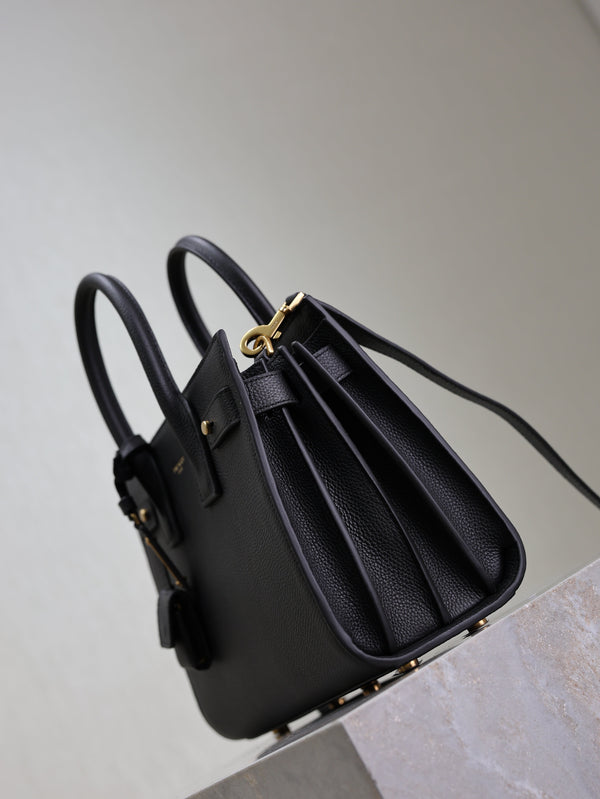 Prada Sac De Jour Nano 26cm Black Grain Cowhide GHW