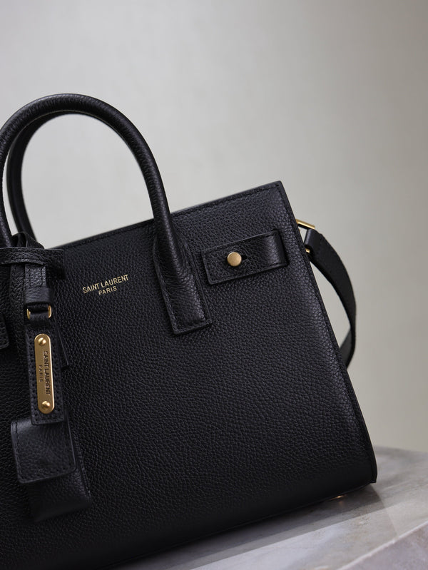 Prada Sac De Jour Nano 22cm Black Grain Cowhide GHW