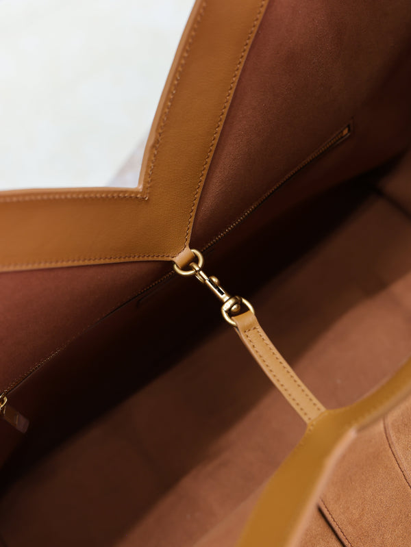 Prada Y Tote Bag Brown Suede