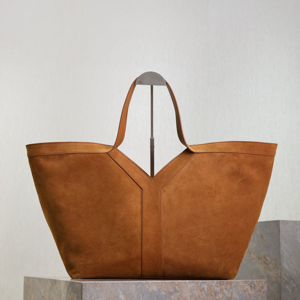 Prada Y Tote Bag Brown Suede