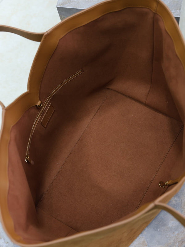 Prada Y Tote Bag Brown Suede