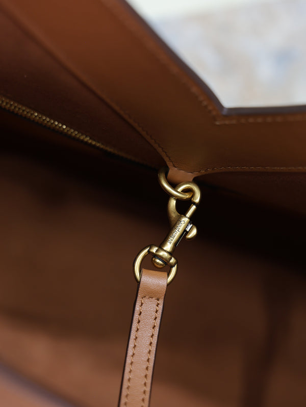 Prada Y Tote Bag Beige Brown Canvas Leather