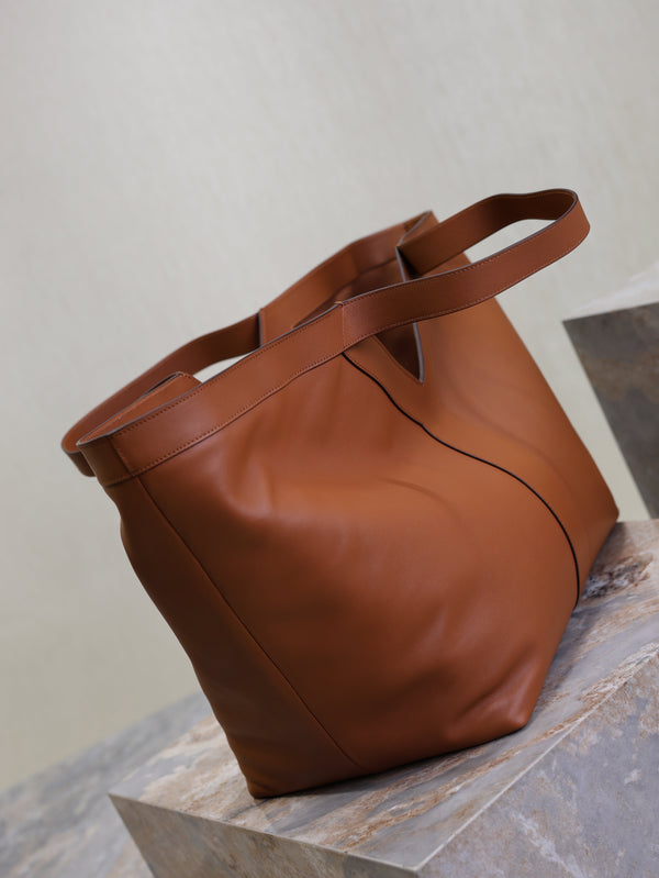 Prada Y Tote Bag Brown Cowhide