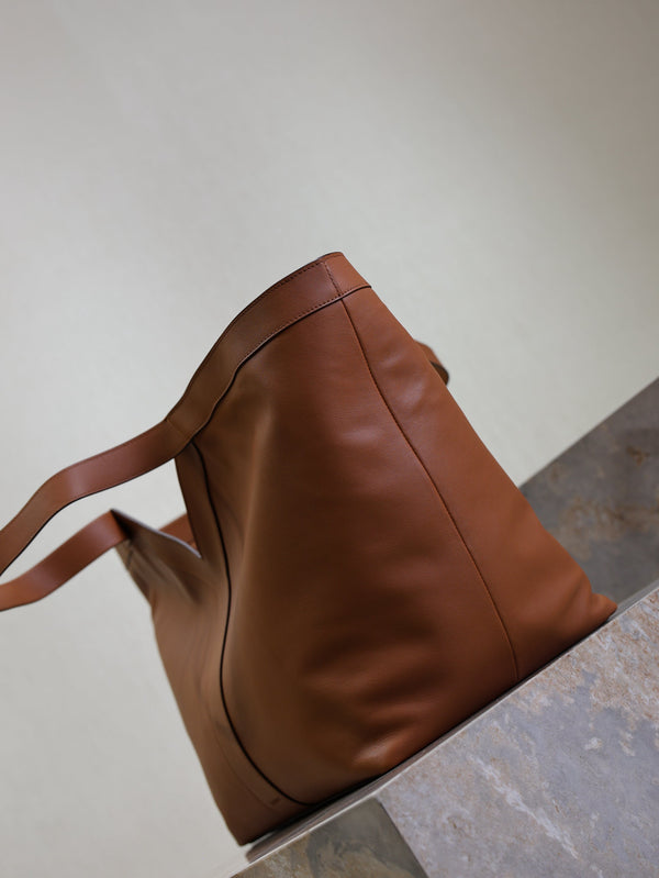 Prada Y Tote Bag Brown Cowhide