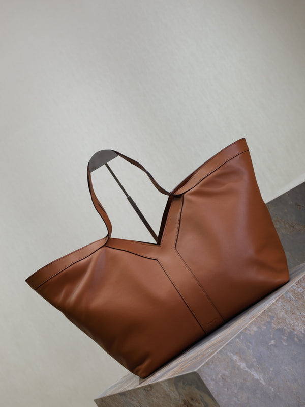 Prada Y Tote Bag Brown Cowhide