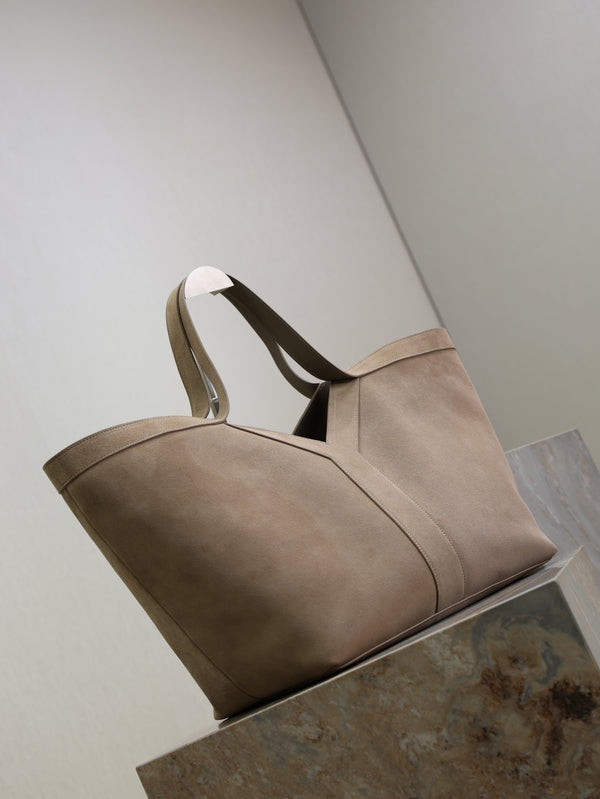 Prada Y Tote Bag Gray Suede