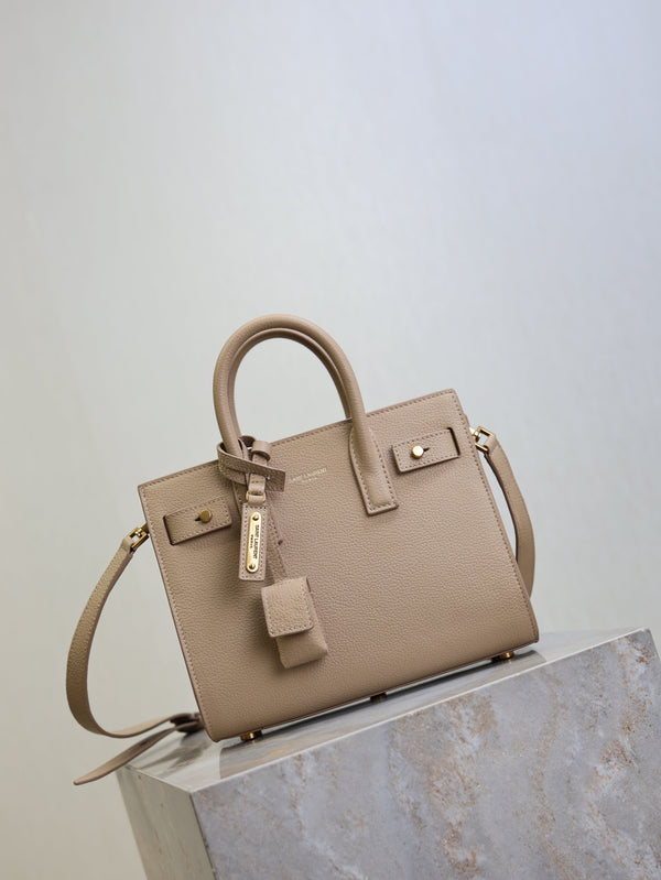 Prada Sac De Jour Nano 22cm Beige Grain Cowhide GHW
