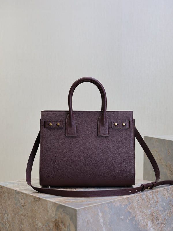 Prada Sac De Jour Nano 32cm Dark Burgundy Grain Cowhide GHW