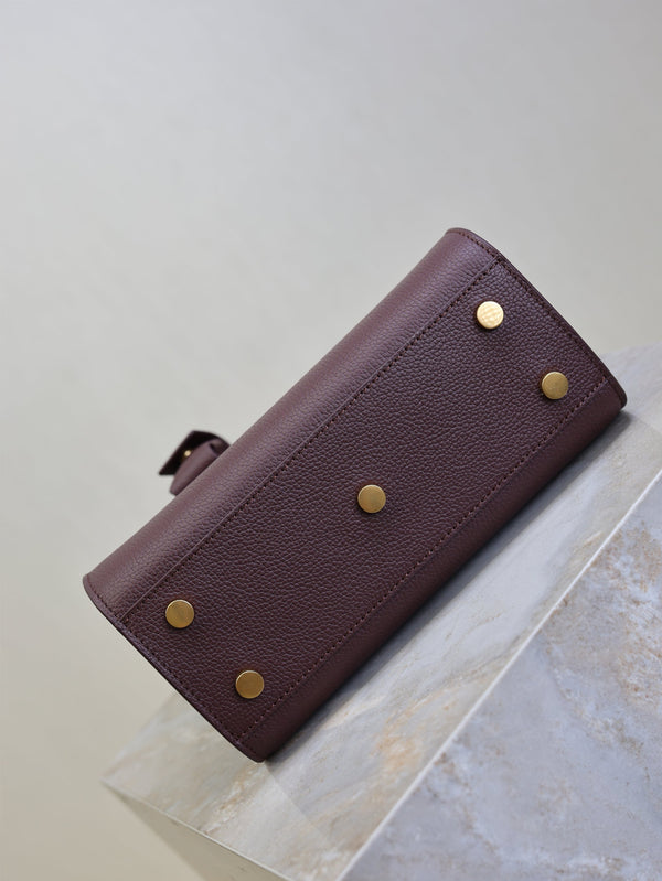 Prada Sac De Jour Nano 22cm Dark Burgundy Grain Cowhide GHW