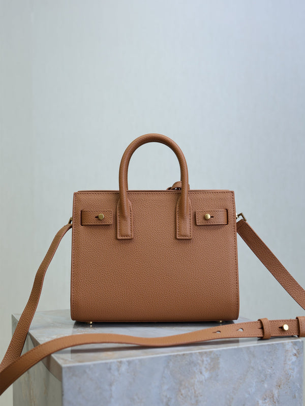 Prada Sac De Jour Nano 22cm Brown Grain Cowhide GHW