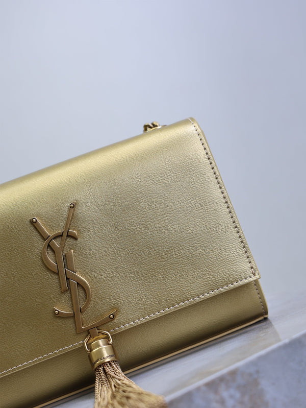 Prada Kate Small Bag 20cm Gold Metallic Calfskin.