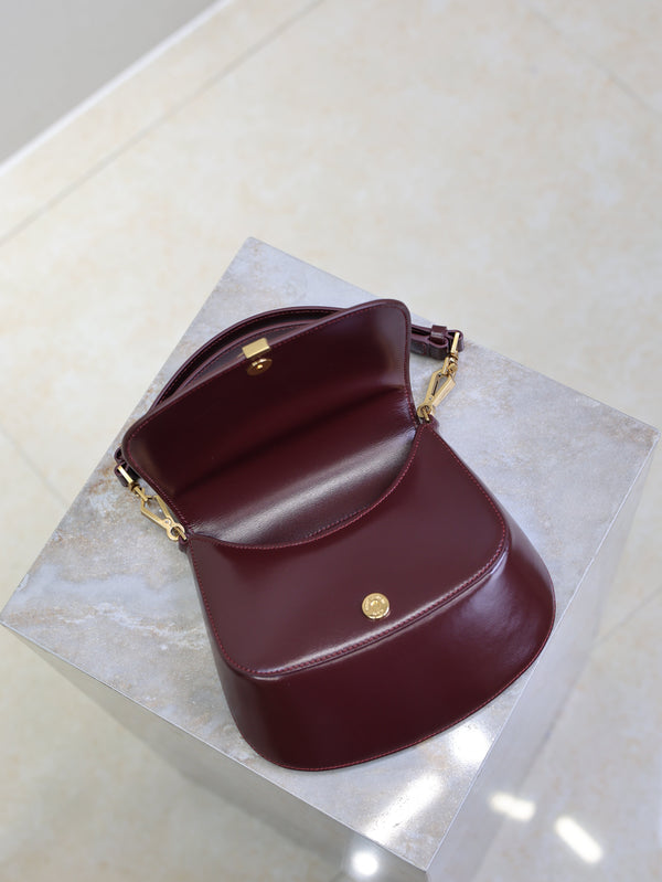 Prada Mini Voltaire 21cm Burgundy Calfskin GHW