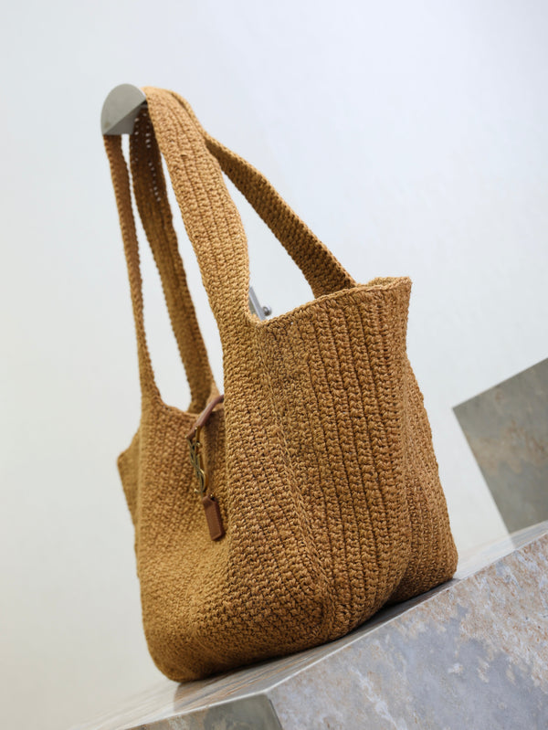 Prada Le 5 À 7 Bea 50cm Brown Rope Woven Leather