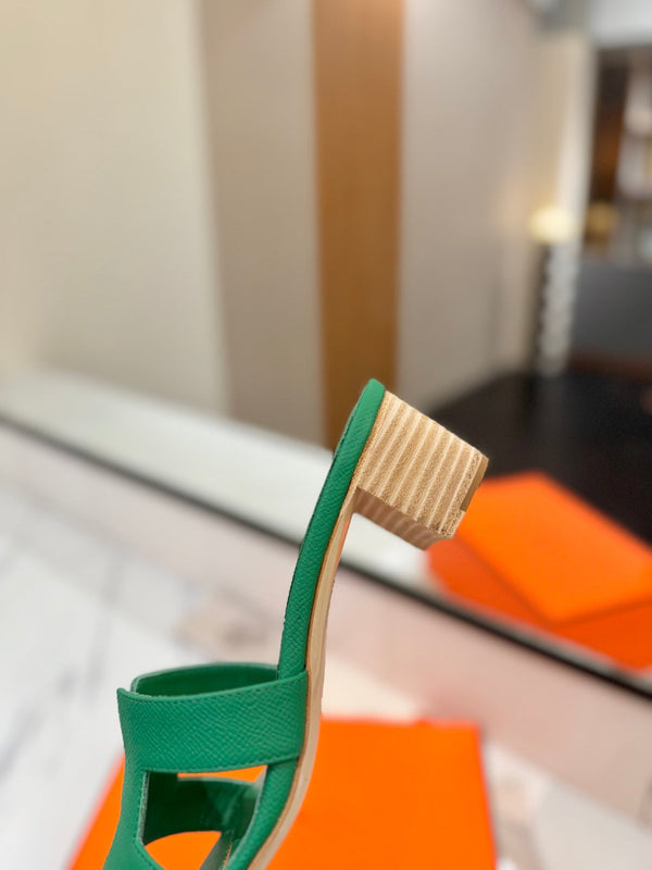 HM Oasis Sandals Green Cowhide 294846