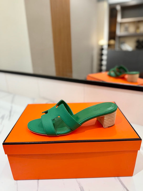 HM Oasis Sandals Green Cowhide 294846