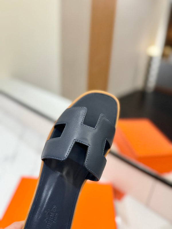 Sandalo HM Oran Nero Blu Pelle di Vacchetta 294852