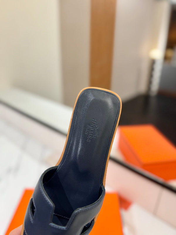 Sandalo HM Oran Nero Blu Pelle di Vacchetta 294852