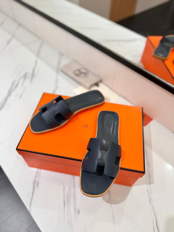 Sandalo HM Oran Nero Blu Pelle di Vacchetta 294852