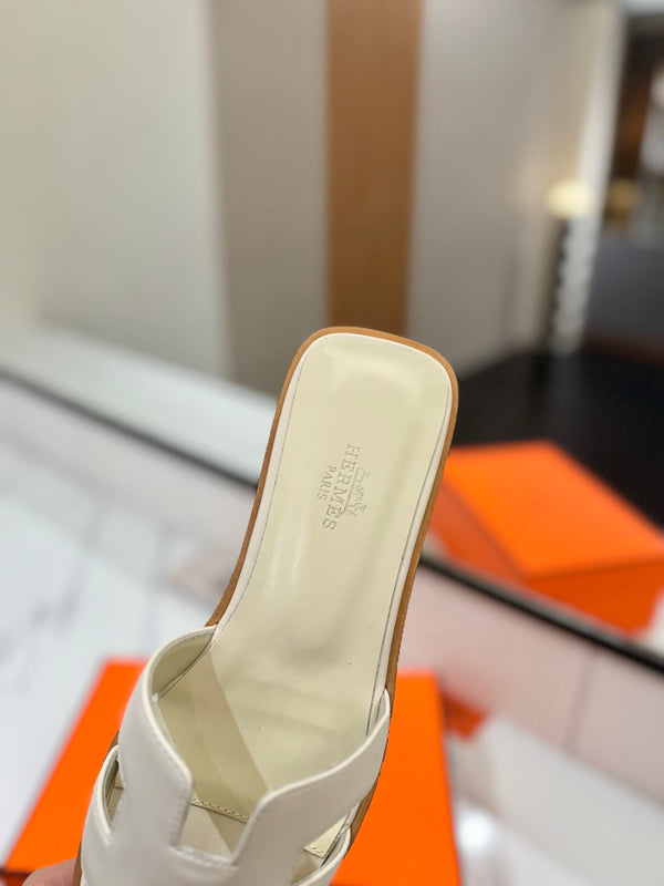 Sandalo HM Oran in pelle di vacchetta avorio perlato 294853