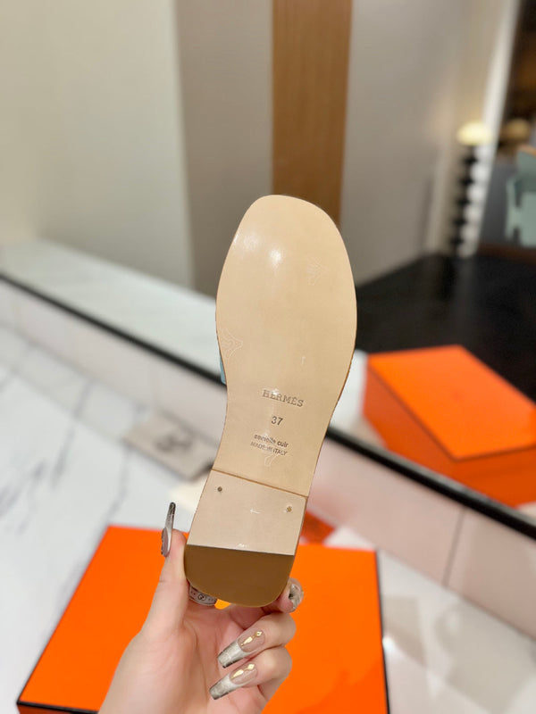 Sandalo HM Oran in pelle di capra blu 294864