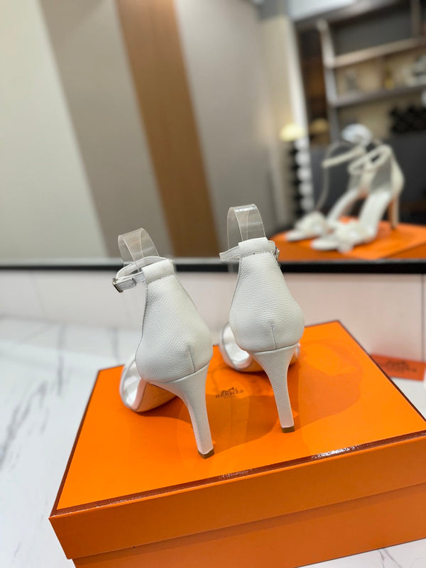 HM Joy Heeled Sandals White Cowhide 294896