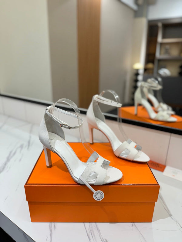 HM Joy Heeled Sandals White Cowhide 294896