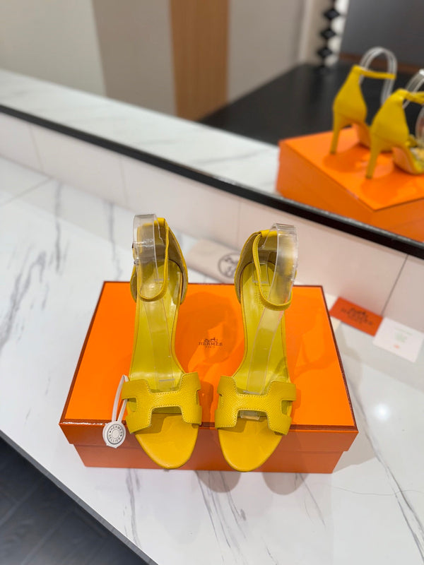 HM Joy Heeled Sandals Yellow Cowhide 294899