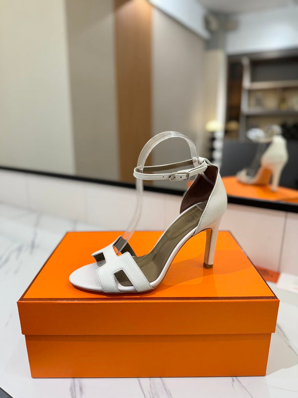 HM Joy Heeled Sandals White Cowhide 294900