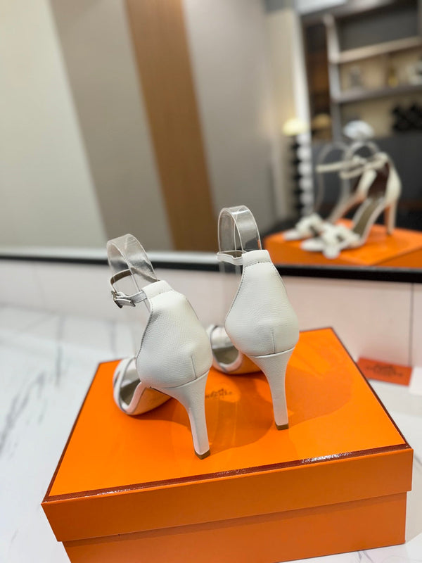 HM Joy Heeled Sandals White Cowhide 294900