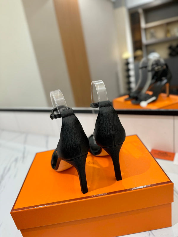 HM Joy Heeled Sandals Black Cowhide 294901