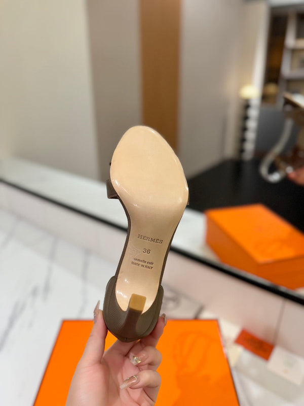 HM Joy Heeled Sandals Etoupe Cowhide 294903