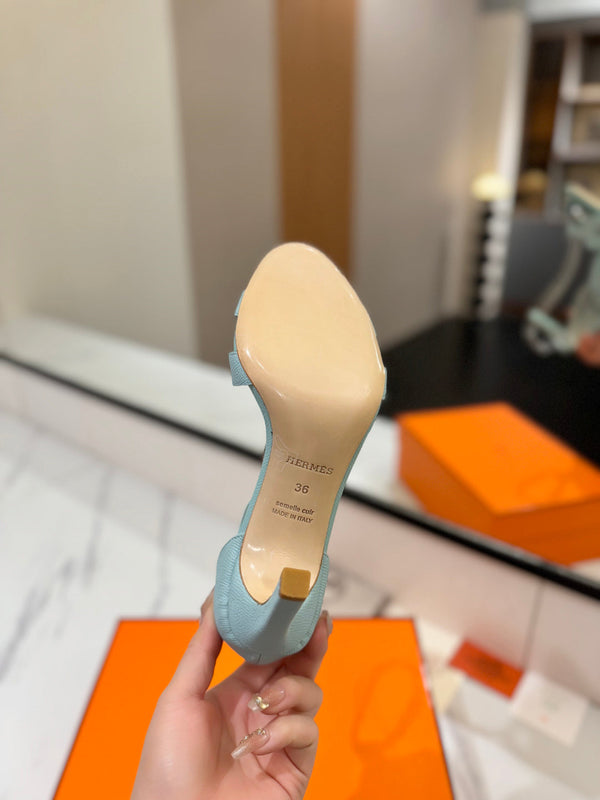 HM Joy Heeled Sandals Blue Cowhide 294904