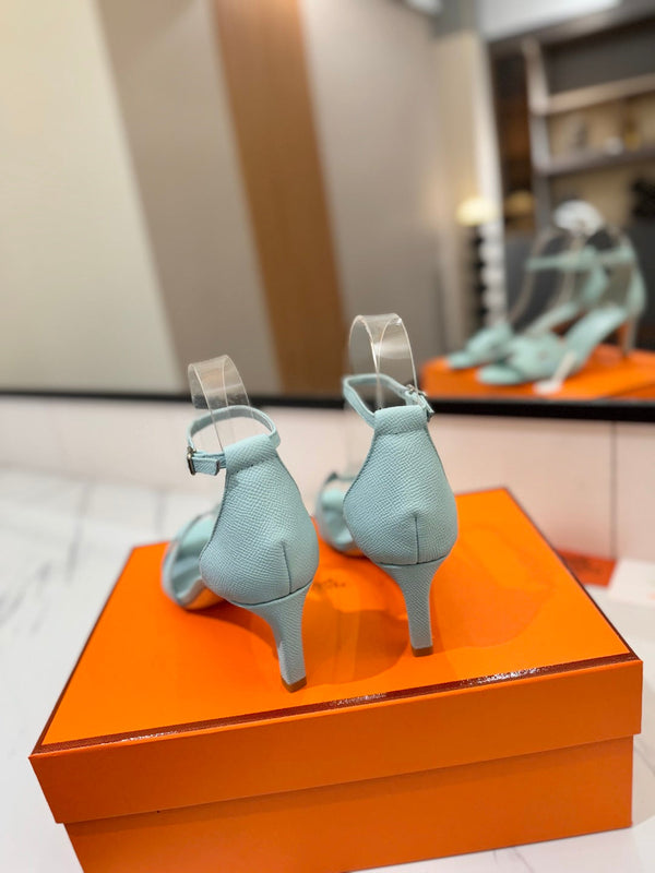 HM Joy 65mm Heeled Sandals Blue Cowhide 294907