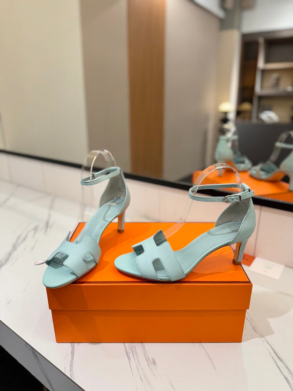 HM Joy 65mm Heeled Sandals Blue Cowhide 294907