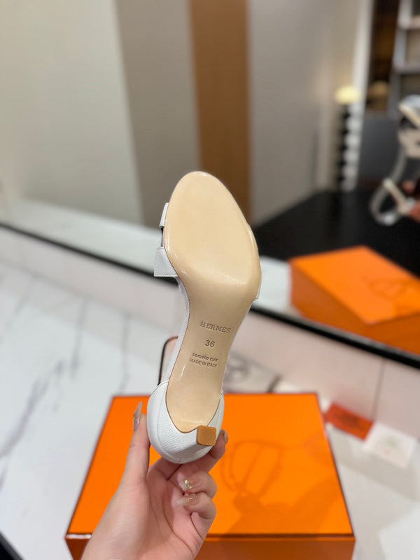 HM Joy 65mm Heeled Sandals White Cowhide 294908