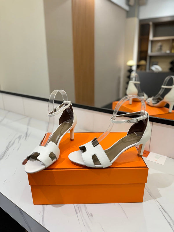 HM Joy 65mm Heeled Sandals White Cowhide 294908