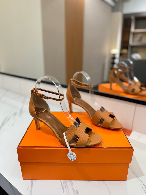 HM Joy 65mm Heeled Sandals Brown Cowhide 294911