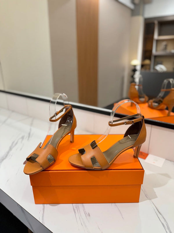 HM Joy 65mm Heeled Sandals Brown Cowhide 294915