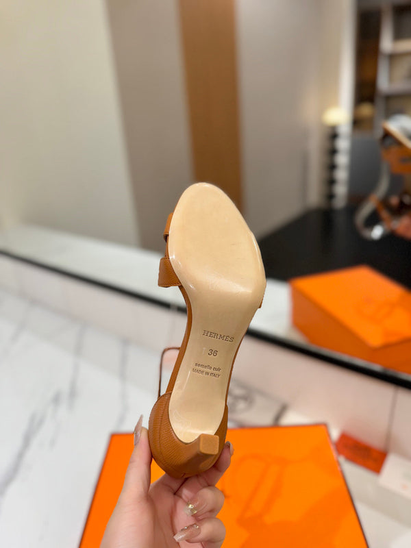 HM Joy 65mm Heeled Sandals Brown Cowhide 294915