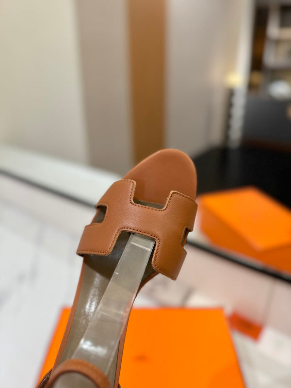 HM Joy 65mm Heeled Sandals Brown Flat Cowhide 294927