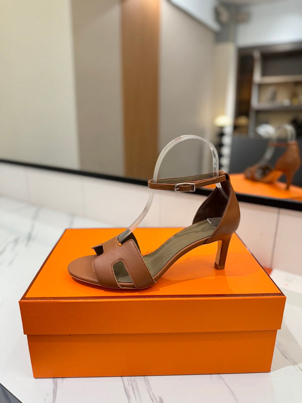 HM Joy 65mm Heeled Sandals Brown Flat Cowhide 294927