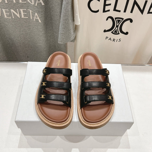 CELINE Dad Sandal Mule Black Cowhide 236753