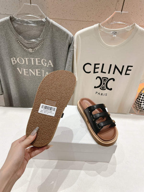 CELINE Dad Sandal Mule Black Cowhide 236753