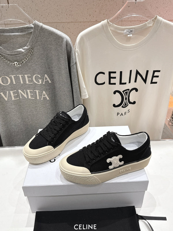 CELINE 25C Trainer Sneaker Black Canvas 236762