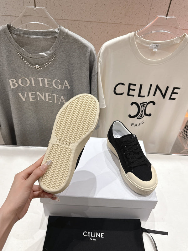 CELINE 25C Trainer Sneaker Black Canvas 236762