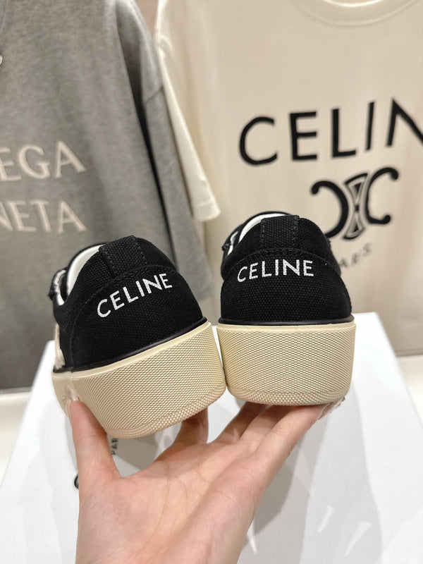 CELINE 25C Trainer Sneaker Black Canvas 236762