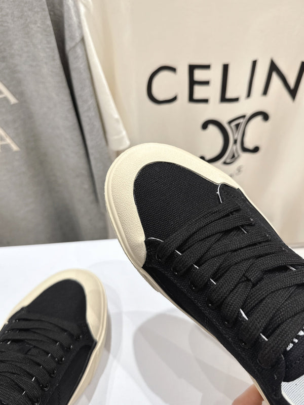 CELINE 25C Trainer Sneaker Black Canvas 236762