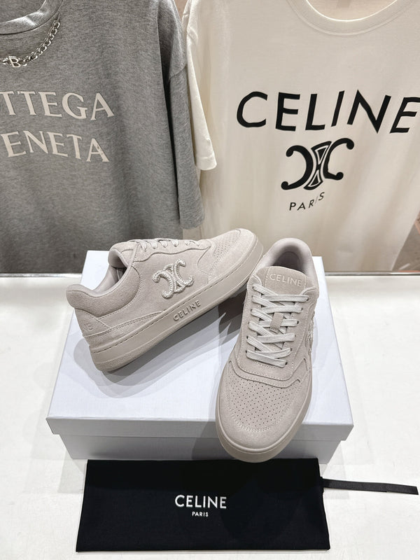CELINE 25C SNEAKERS GRAY SUEDE 236764