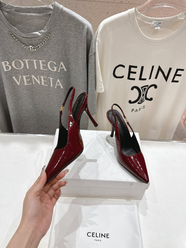 Celine 25C Slingback Pump Red Patent Leather 236770